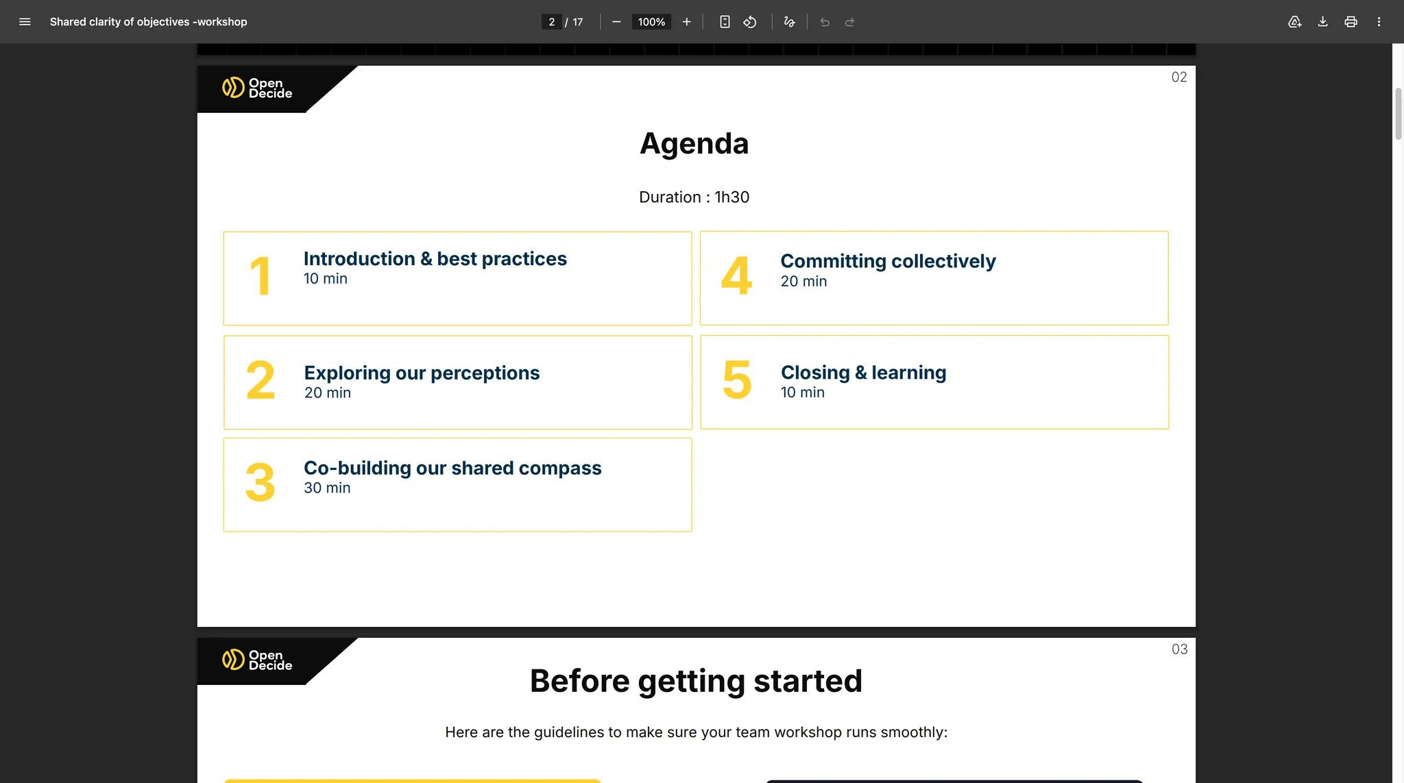 Workshop deck: agenda for a science-based, AI and expert-generated team workshop