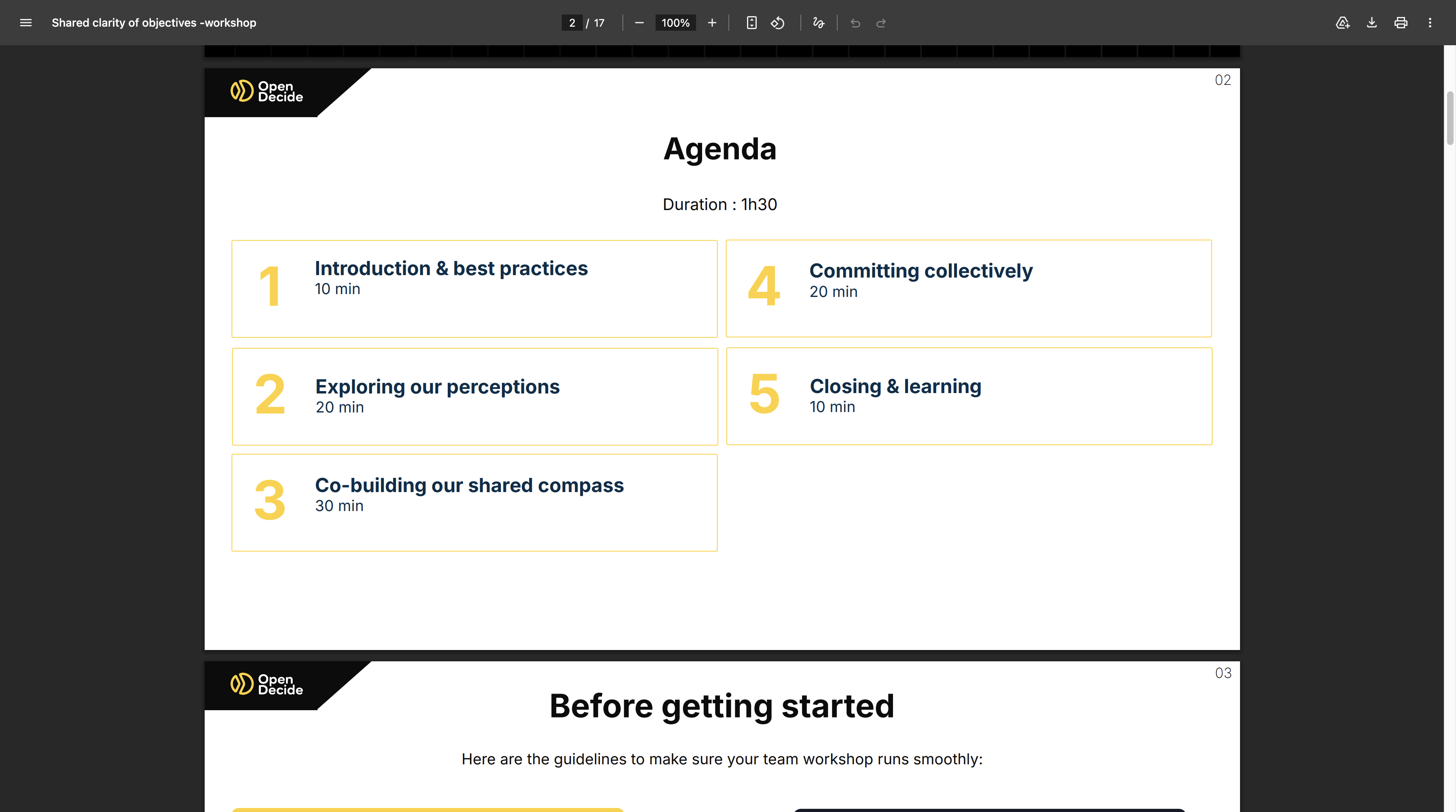 Workshop deck: agenda for a science-based, AI and expert-generated team workshop